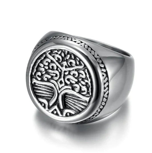 Asgard Crafted Stainless Steel Celtic Tree of Life Ring - An Exquisite Accessory Reflecting British Craftsmanship
