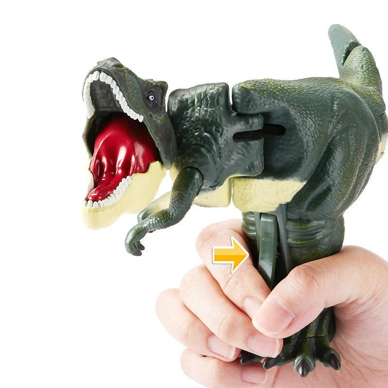 Green battery-free telescopic spring swing dinosaur toy for children