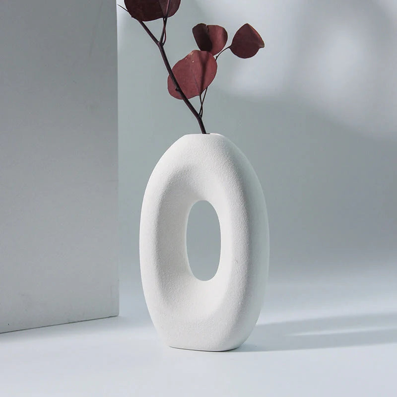 Handmade European style ceramic vase with frosted finish for flowers