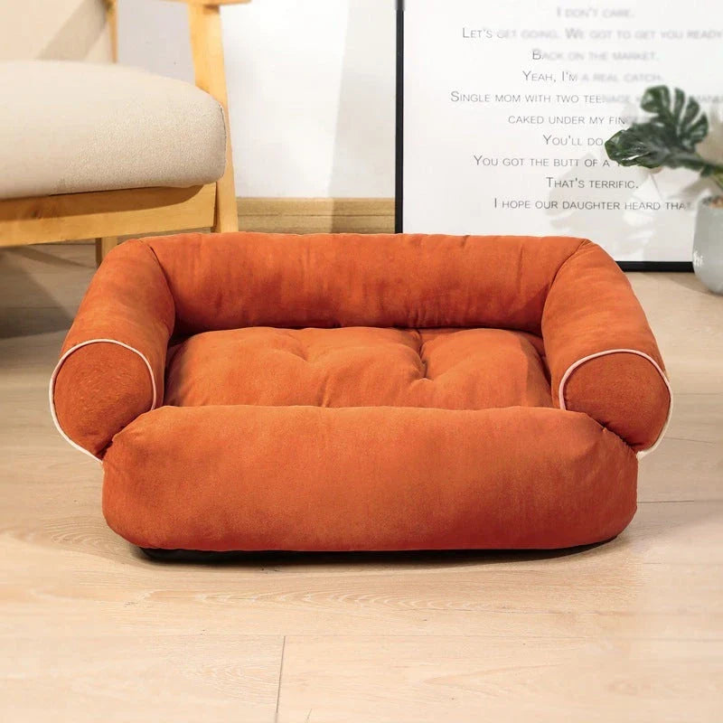 A cosy and plush dog sofa bed with high-elastic PP cotton padding for ultimate comfort and relaxation.