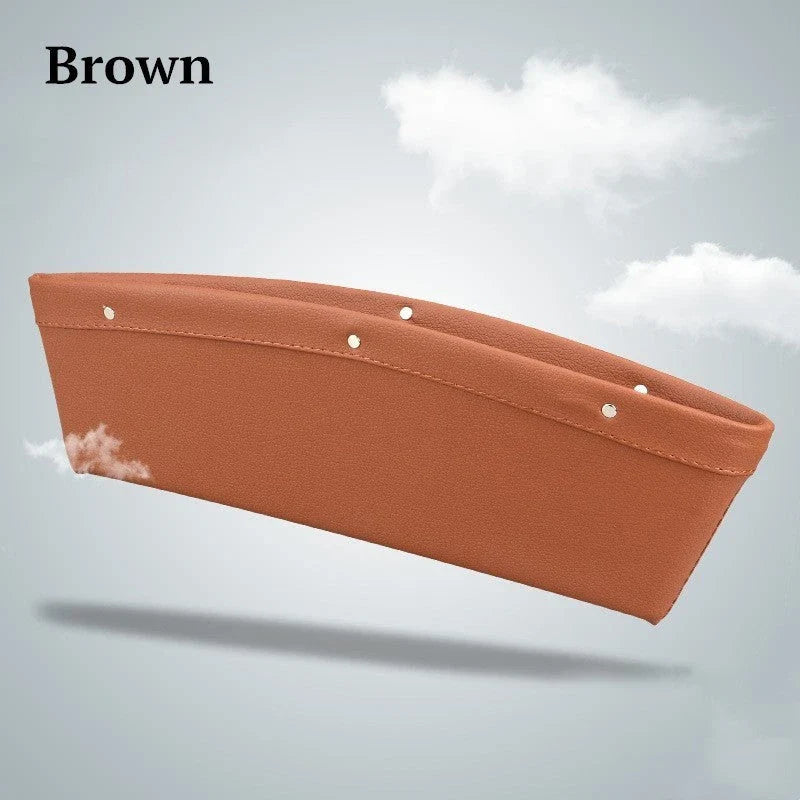 Premium Faux Leather Car Seat Organiser Caddy in various colours, providing convenient storage for phones, keys, and other small items