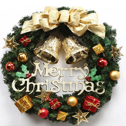 Christmas wreath with natural pine, pine cones, and frost decoration