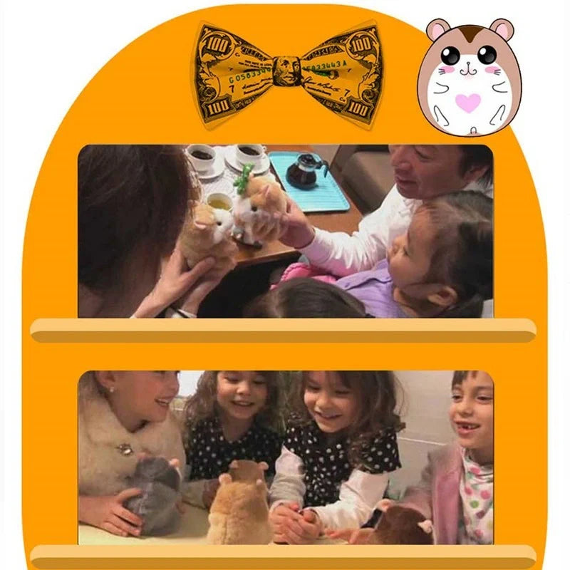 15CM Little Talking Hamster Toy in light brown, dark brown, and grey