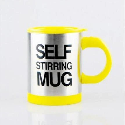 304 stainless steel self-stirring mug with magnetic mixer in various colours