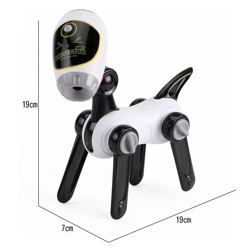 Smart projection painting toy for children, available in pink, black, and blue