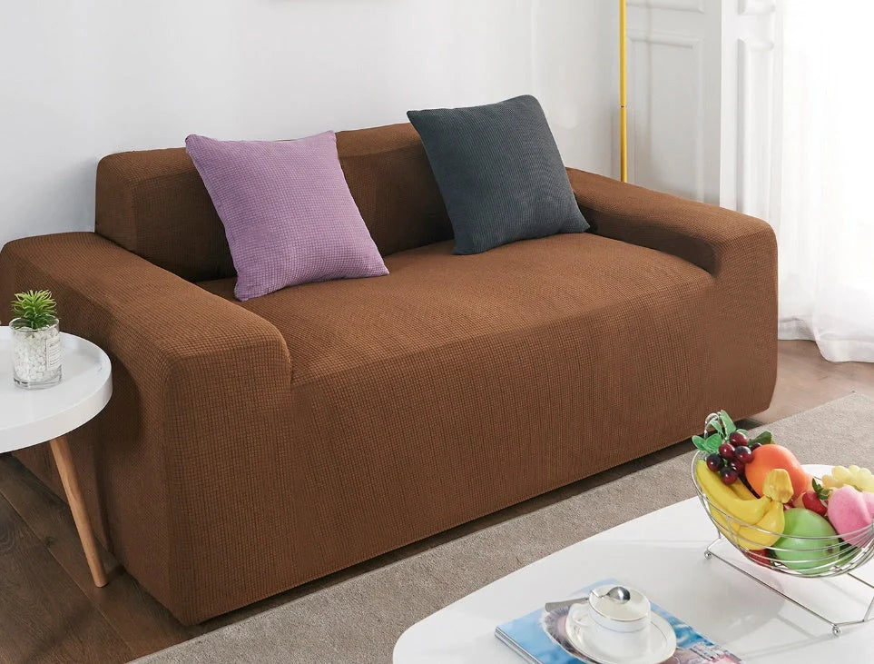 Waterproof polar fleece sofa slipcover in various colours protecting your living room furniture