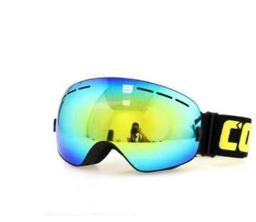 Premium ski goggles with anti-fog spherical lenses, available in a variety of frame and lens color options for winter sports enthusiasts.