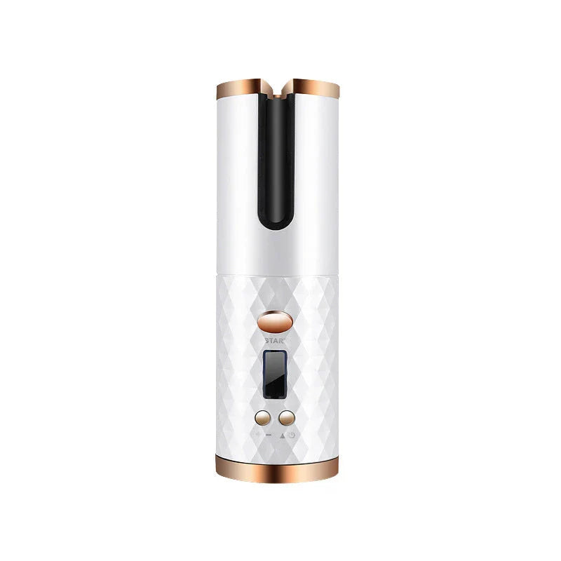 Cordless Automatic Hair Curler with LCD Display for creating salon-quality curls and waves on the go