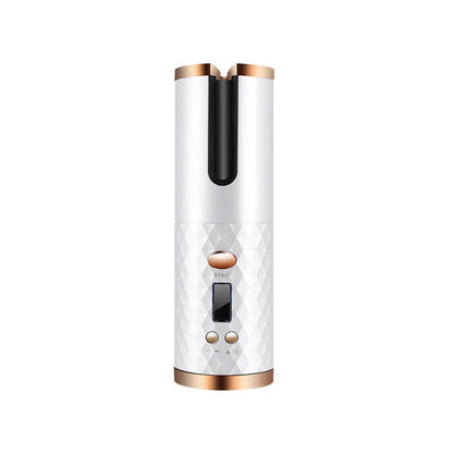 Cordless Automatic Hair Curler with LCD Display for creating salon-quality curls and waves on the go