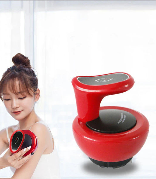 Premium skin brushing and massage device with negative pressure cupping, magnetic therapy, and customizable massage heads