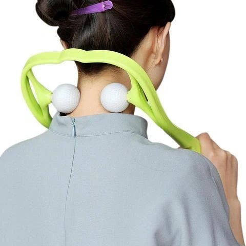 Pressure Point Therapy Neck Massager in pink, blue, and green for neck and shoulder relief