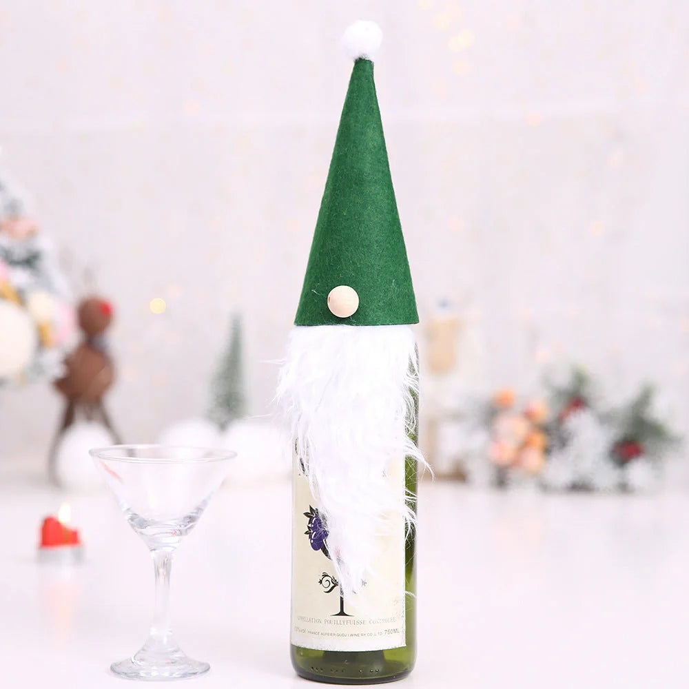 Festive Christmas wine bottle socks in vibrant colours, 14cm x 31cm