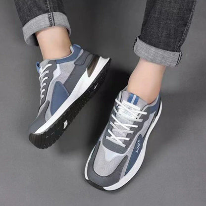 Stylish color block mesh sneakers for men in various colors and sizes