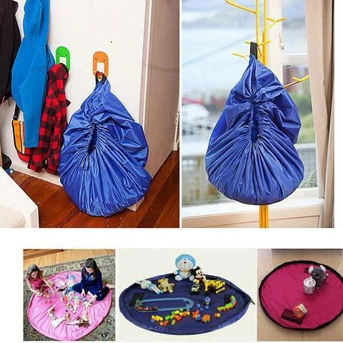 Versatile Picnic Pad made of durable nylon, featuring waterproof surface and ample storage for baby toys and essentials.