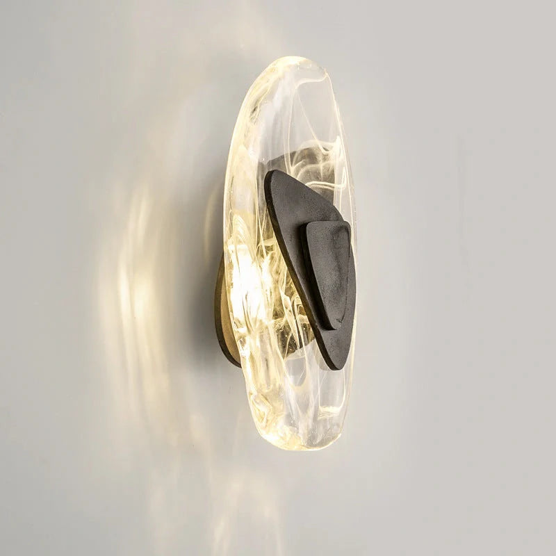 Luxury Ice Block Crystal Wall Lamp with modern design and black finish