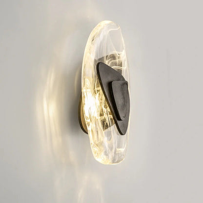 Luxury Ice Block Crystal Wall Lamp with modern design and black finish