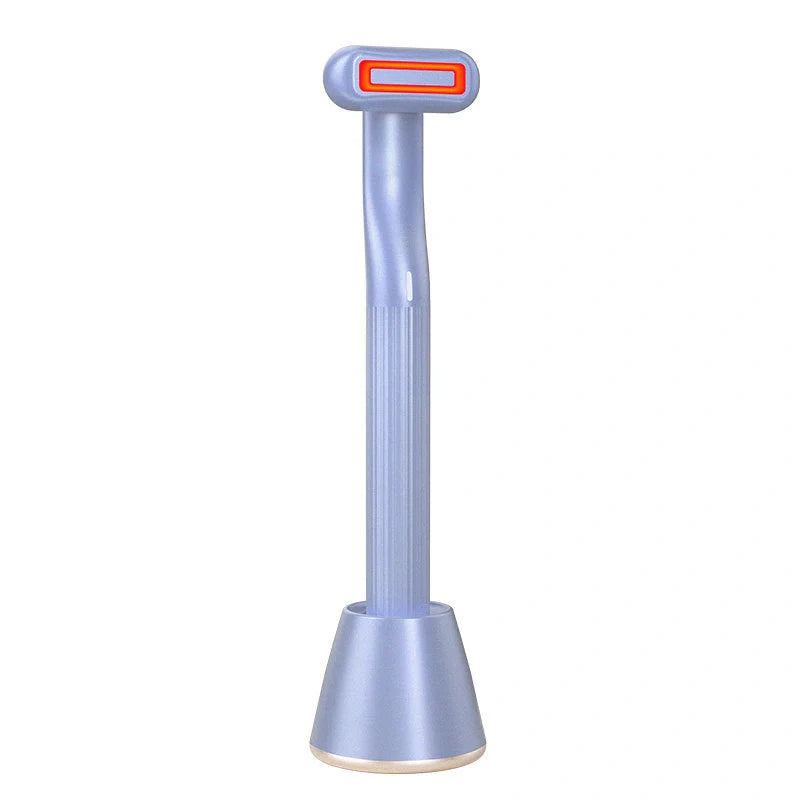 360 Degrees Rotary Eye Massage Wand with Red LED Light and Therapeutic Warmth for skincare