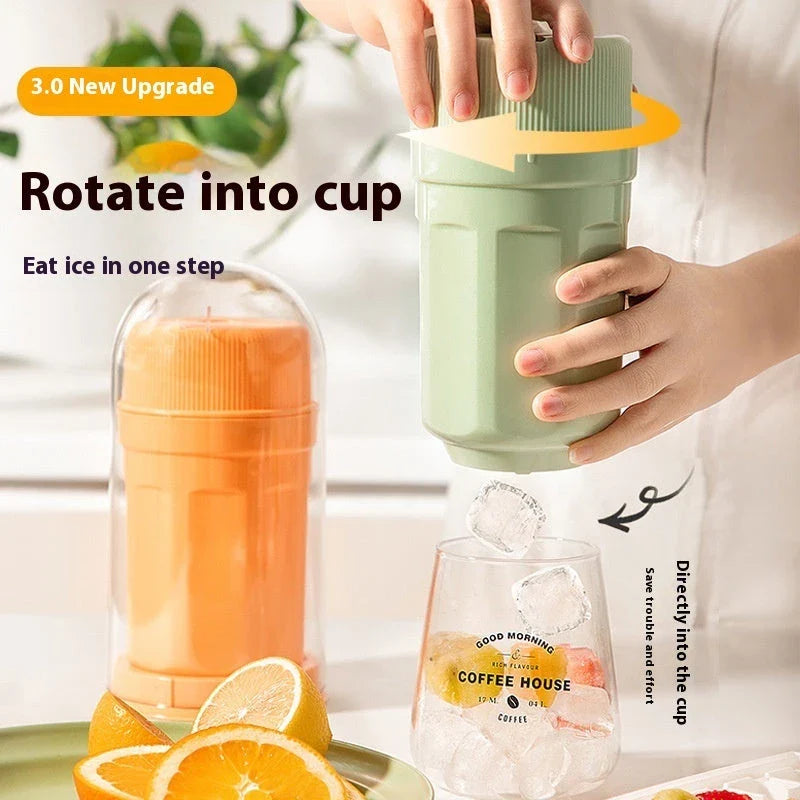 Twist ice cube tray with rotating release mechanism, perfect for freezers and refrigerators