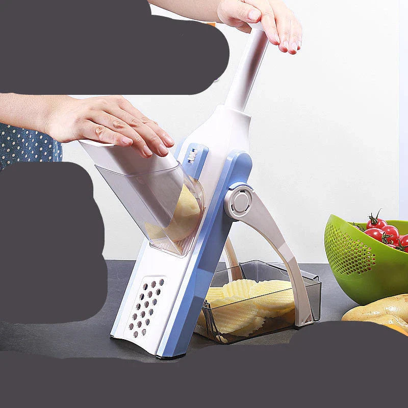 Premium Multifunctional Vegetable Slicer and Chopper with Stainless Steel Blades and Durable ABS Construction