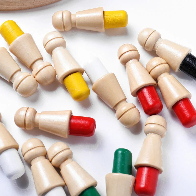Children's wooden memory chess set for early colour education