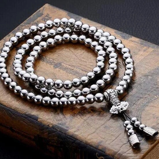 8MM Bead Bracelet with stainless steel beads and copper fittings, 48 cm length