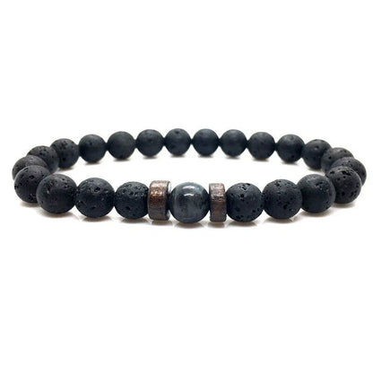Stylish volcanic stone bracelet in various colors and designs for men