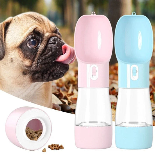 Traveling Out Portable Dog Water Dispenser with food and water compartments