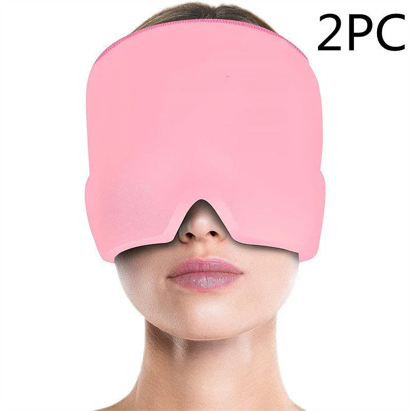 Soothing Ice Therapy Eye Mask for Headache and Migraine Relief, Flexible Gel Material, Adjustable Strap