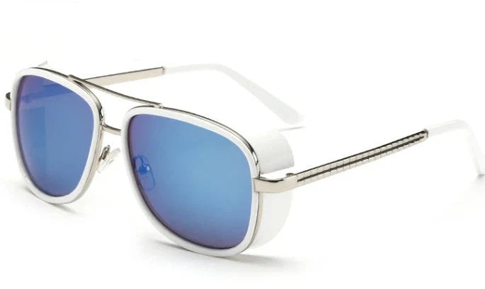 Stylish driving sunglasses with a retro-inspired design, durable metal and plastic frame, and advanced UV protection for all-weather driving and outdoor activities.