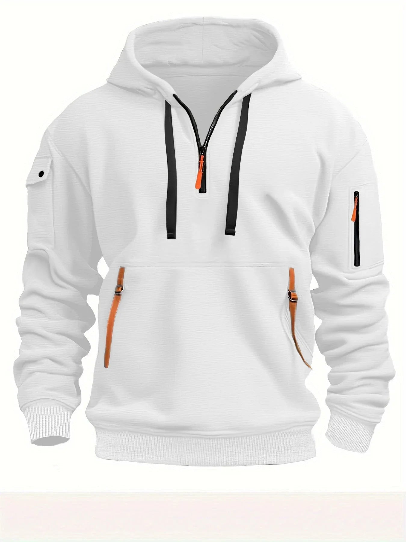Cozy Hooded Pullover in Black, Navy Blue, Khaki, and Light Gray Colors