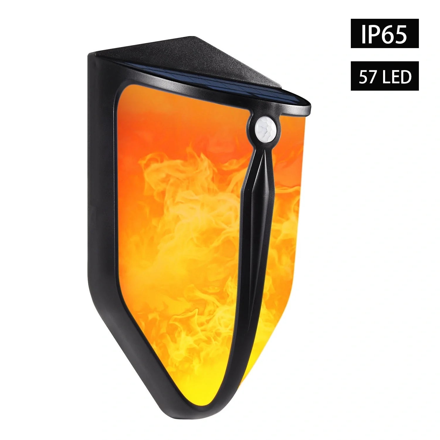Solar LED wall lamp with motion sensor in black and bronze for garden security