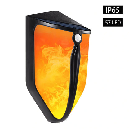 Solar LED wall lamp with motion sensor in black and bronze for garden security