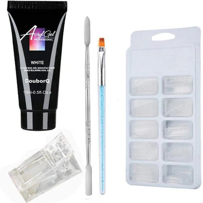 DIY Nail Art Polish Kit with various colours and tools for creative manicures at home