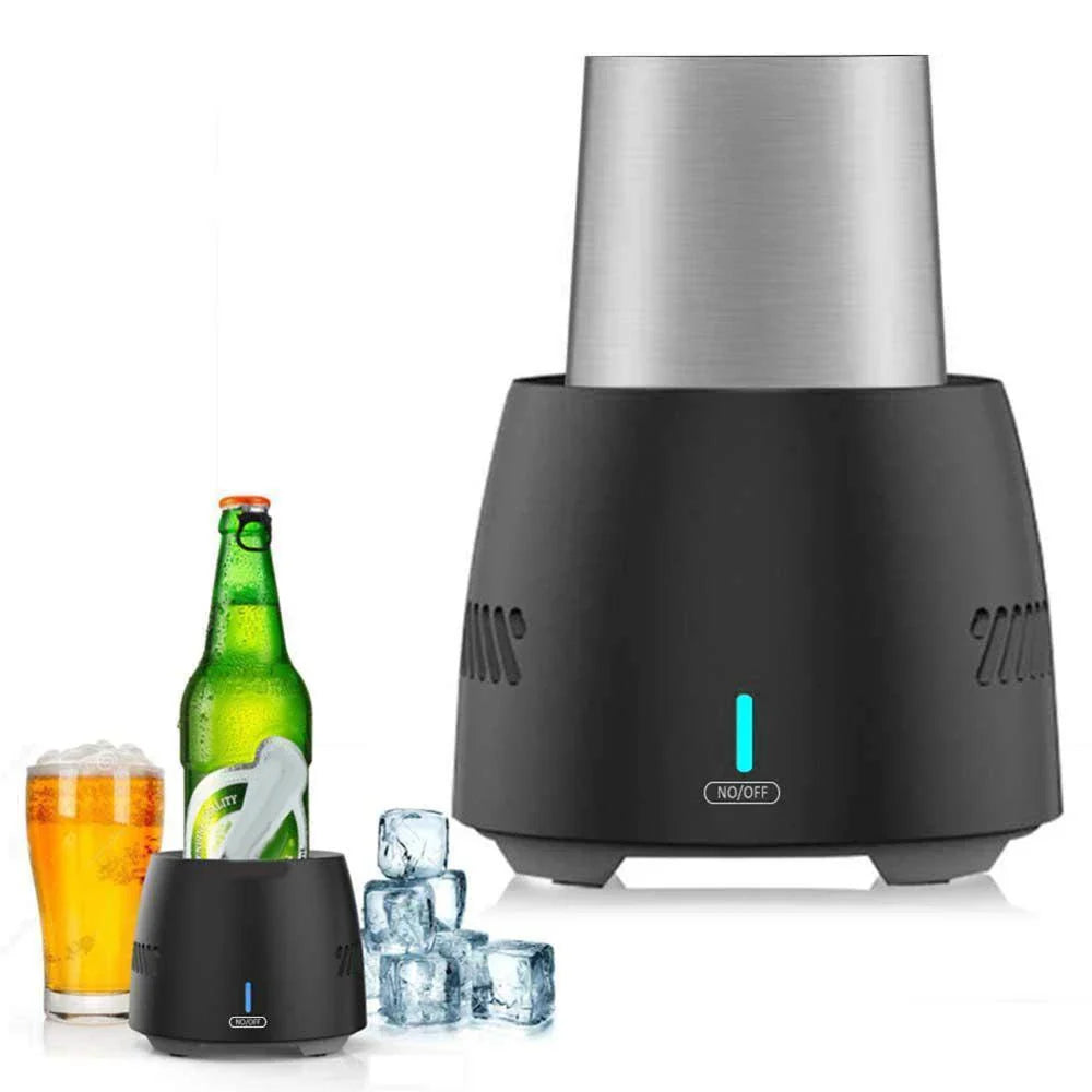 Premium aluminium alloy portable drink cooler with semiconductor refrigeration technology for instant chilling