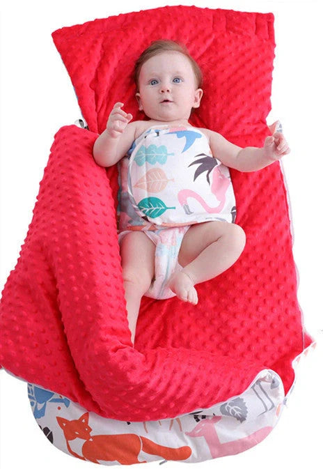 Newborn baby blanket with warm fleece and stroller cover, 80x46cm