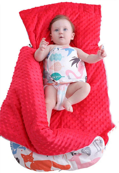 Newborn baby blanket with warm fleece and stroller cover, 80x46cm