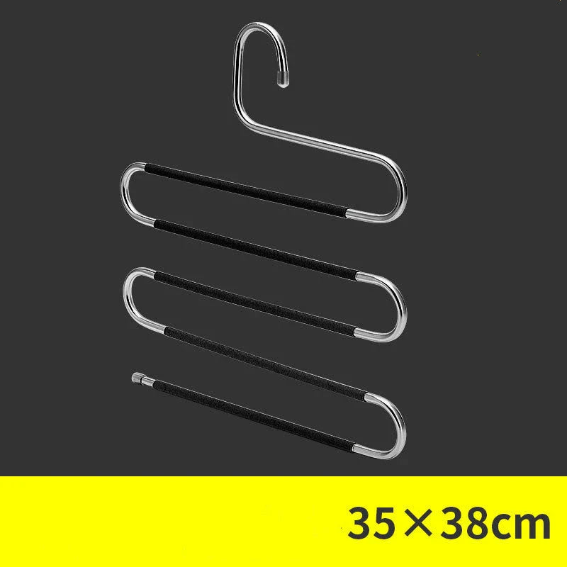 Sturdy and Stylish 5-Tier Pants Rack in Stainless Steel, Designed to Maximize Closet Space and Organize Pants, Jeans, and Trousers
