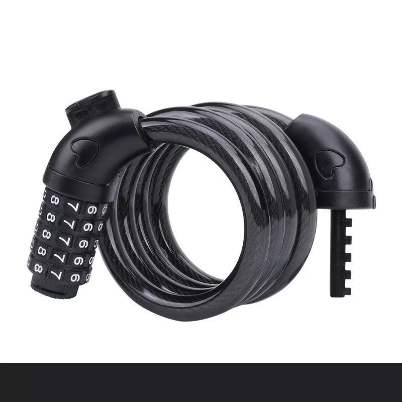 Steel wire bicycle code lock with adjustable password for anti-theft security