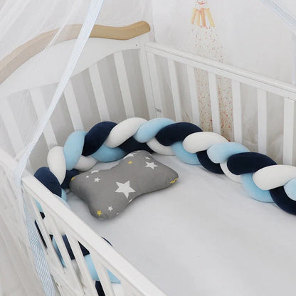 Baby Bumper Bed Braid Knot Pillow Cushion for infant crib safety in various colours