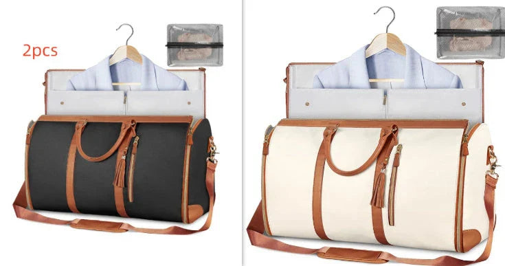 Versatile travel duffel bag for women with waterproof and foldable design, available in various color options
