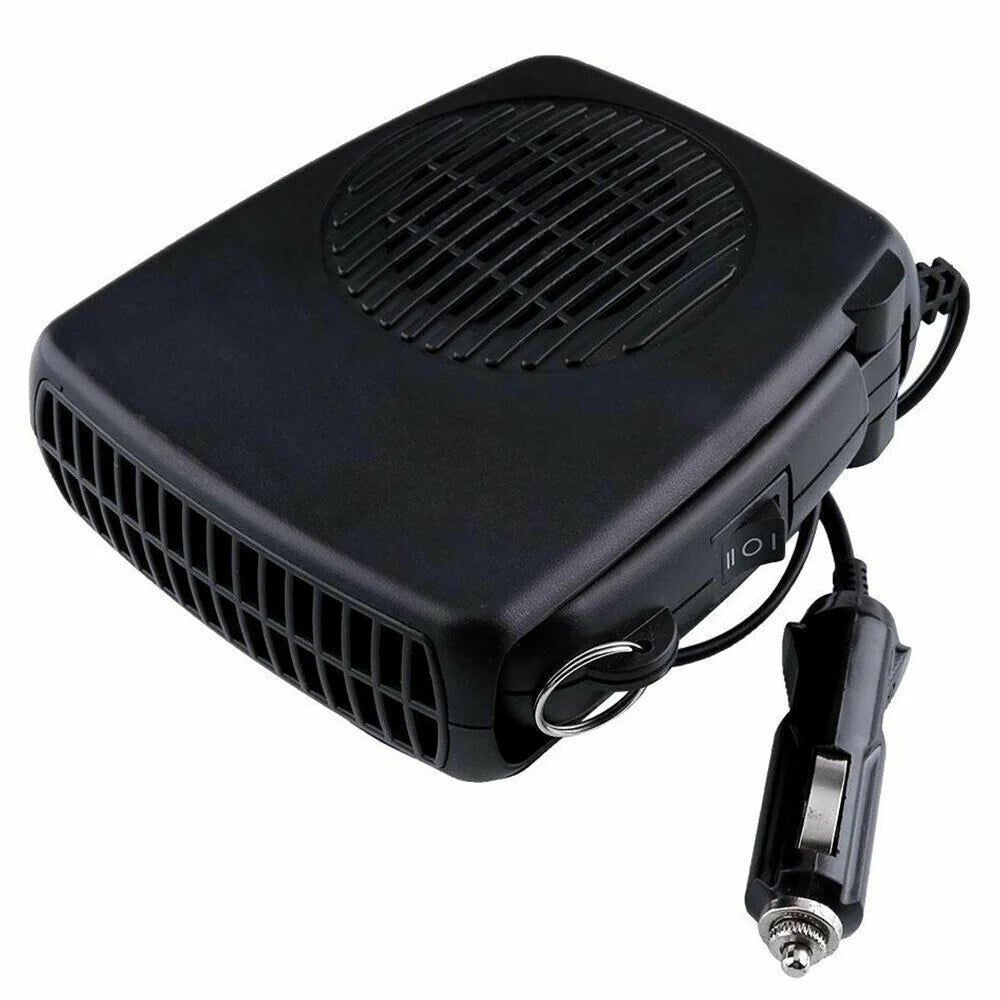 Portable car heater and fan with dual air modes for 12V/24V vehicles