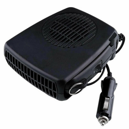 Portable car heater and fan with dual air modes for 12V/24V vehicles