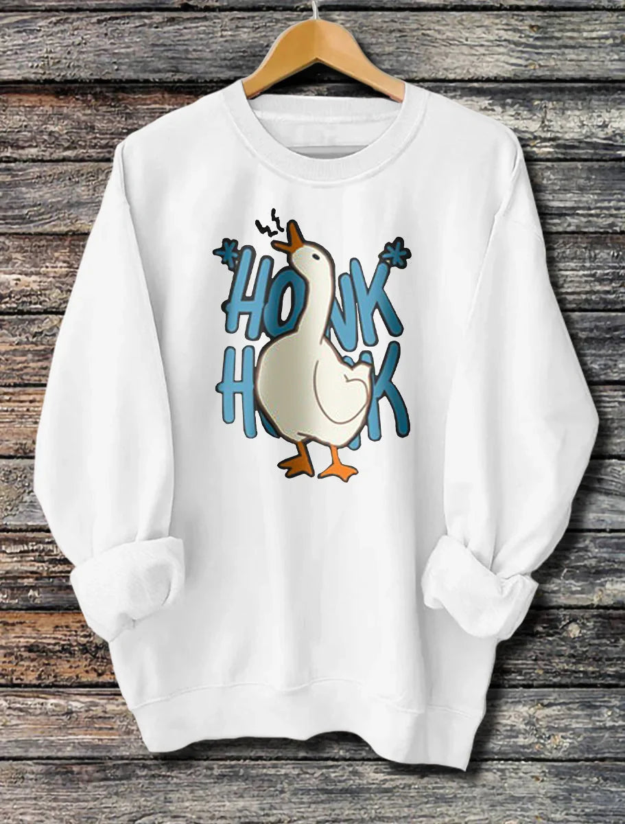 Women's Classic Black Honk Honk Hoodie with a playful graphic print, available in a range of colours and sizes
