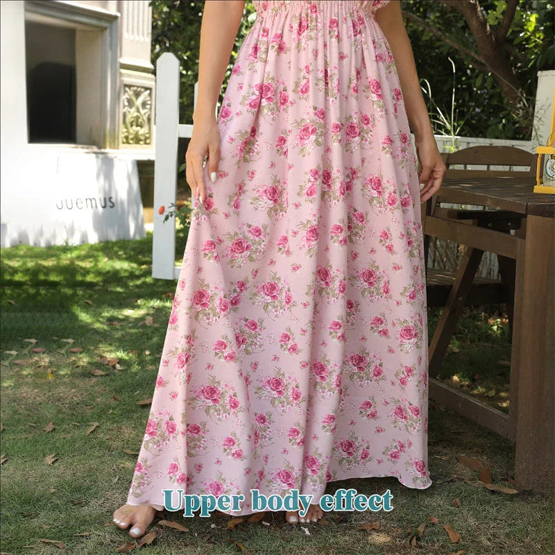 Women's simple printed polyester dress in white, available in sizes S to 4XL