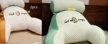 Plush lumbar cushion with ergonomic design for comfortable back and neck support on sofa, chair, and bed