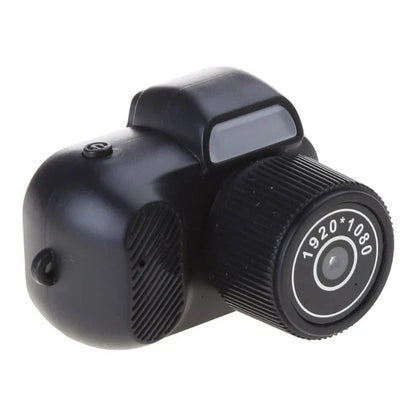 Compact 1080p HD mini camera with touchscreen display for capturing photos and videos on the go