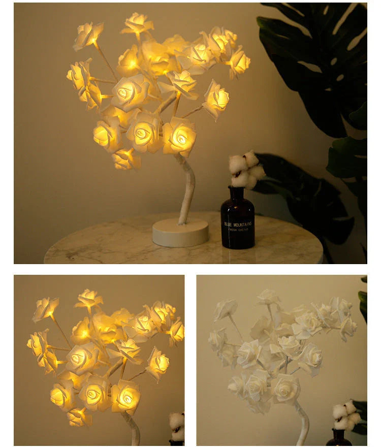 Enchanting Rose Flower Lamp with warm, soothing lighting and USB/battery power options for versatile home decor