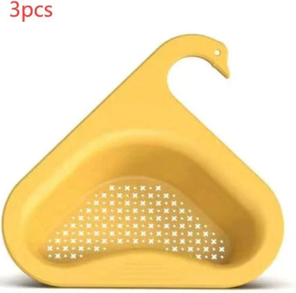 Swan-shaped kitchen sink hanging basket for drying fruits and vegetables
