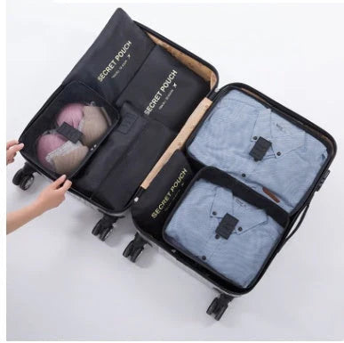 Premium waterproof nylon travel organizer set with mesh panels for easy visibility and organization