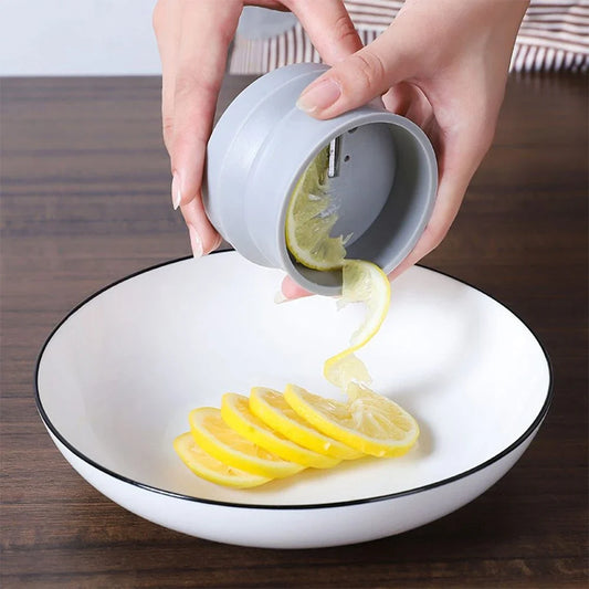 Versatile Lemon Spiral Slicer for creative kitchen creations: slices, julienne, and decorates fruits and vegetables